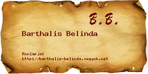 Barthalis Belinda névjegykártya